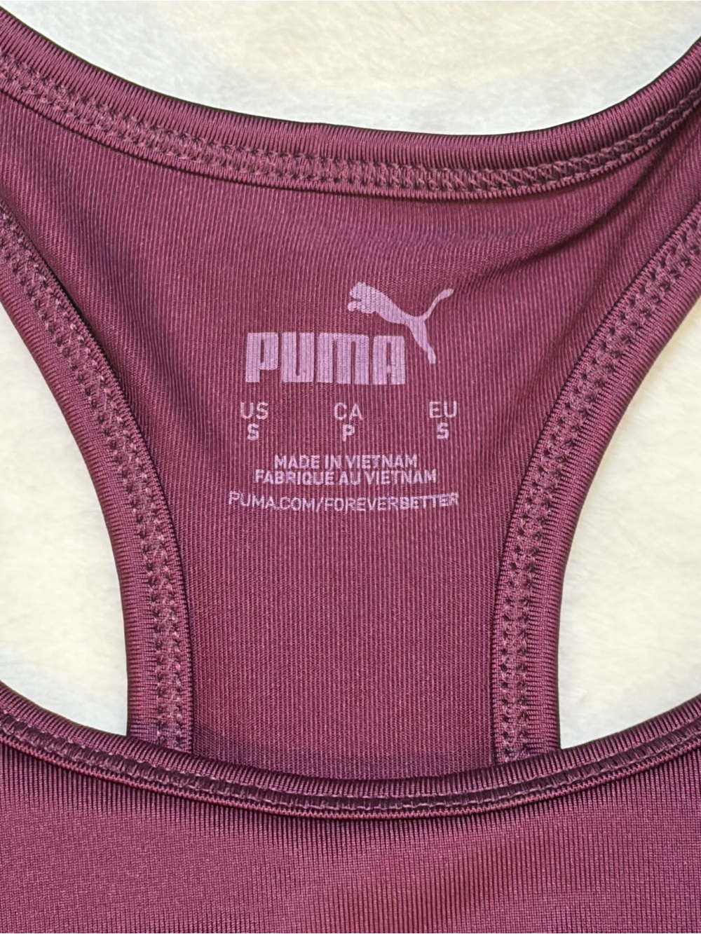 Puma Maroon Racerback Sports Bra with Branded Elastic - Picture 2 of 4